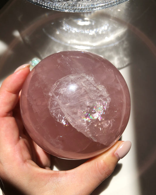 Rose quartz sphere