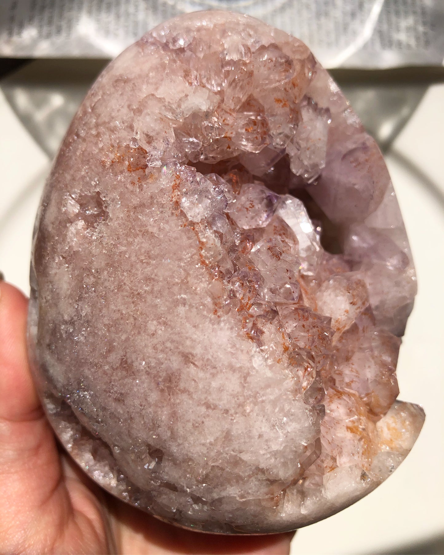 Pink amethyst egg