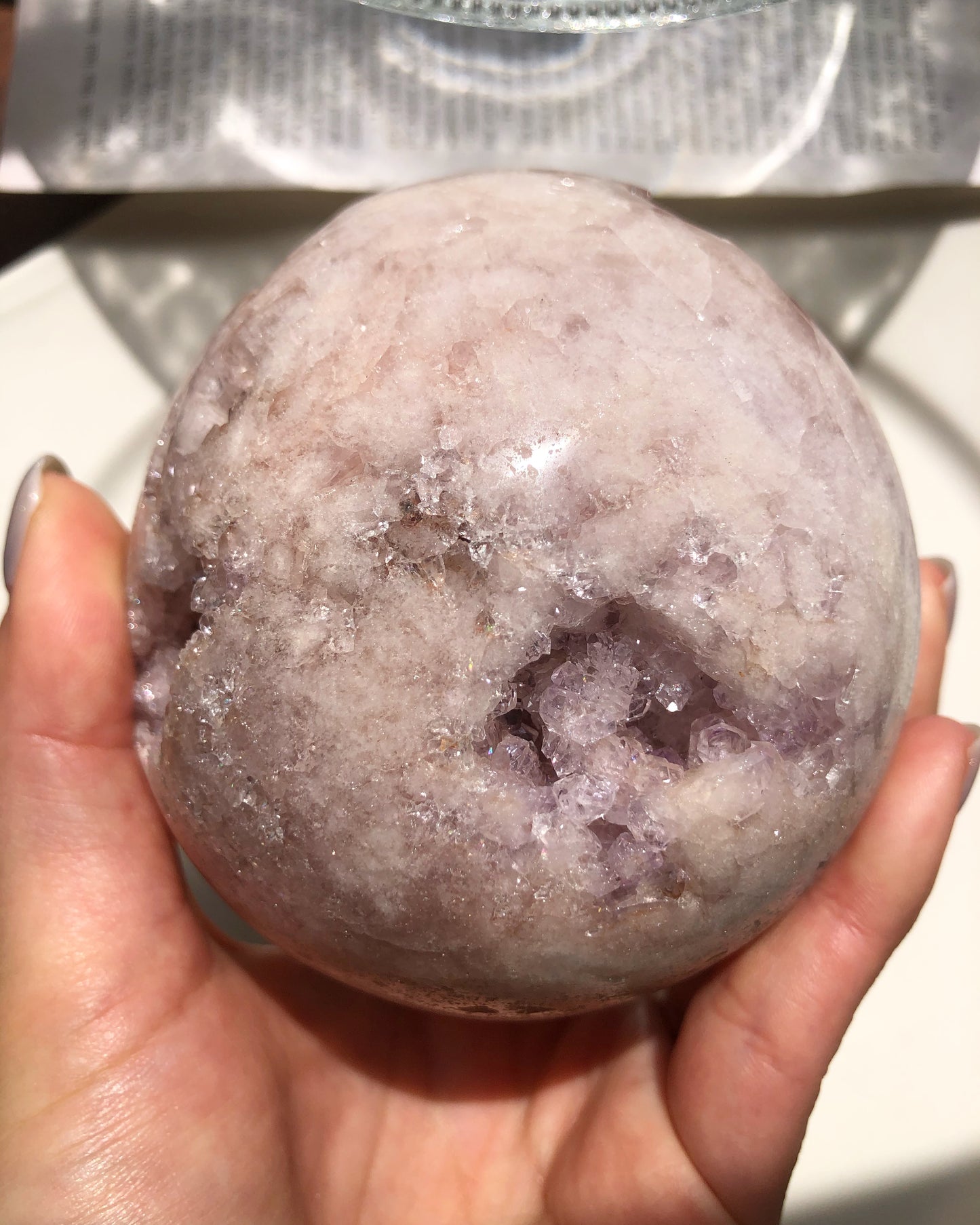 Pink amethyst egg