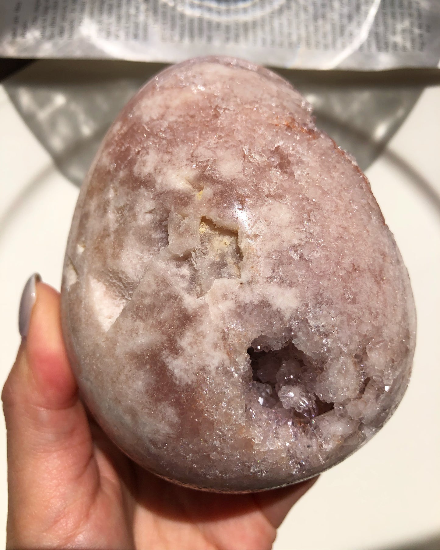 Pink amethyst egg