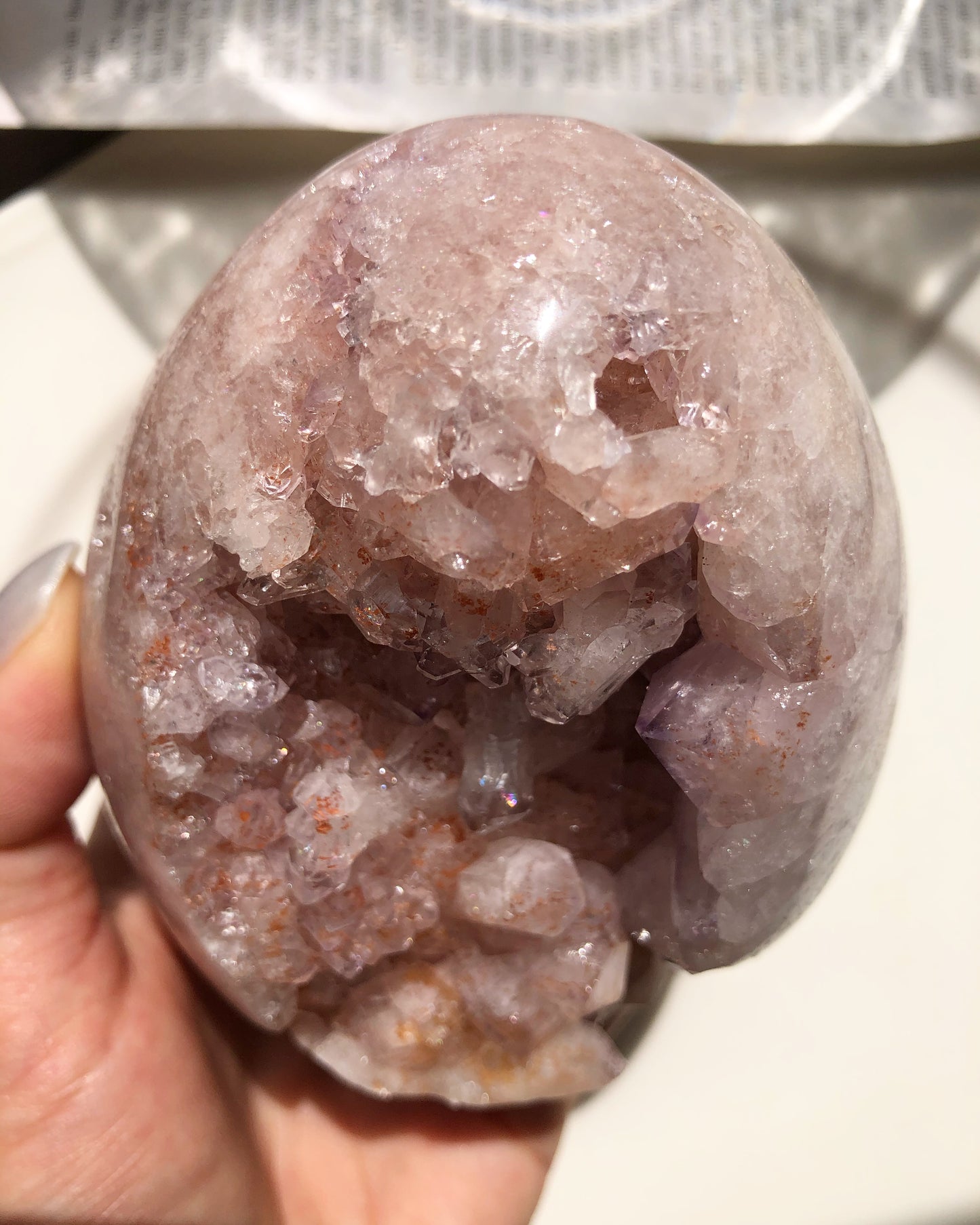 Pink amethyst egg