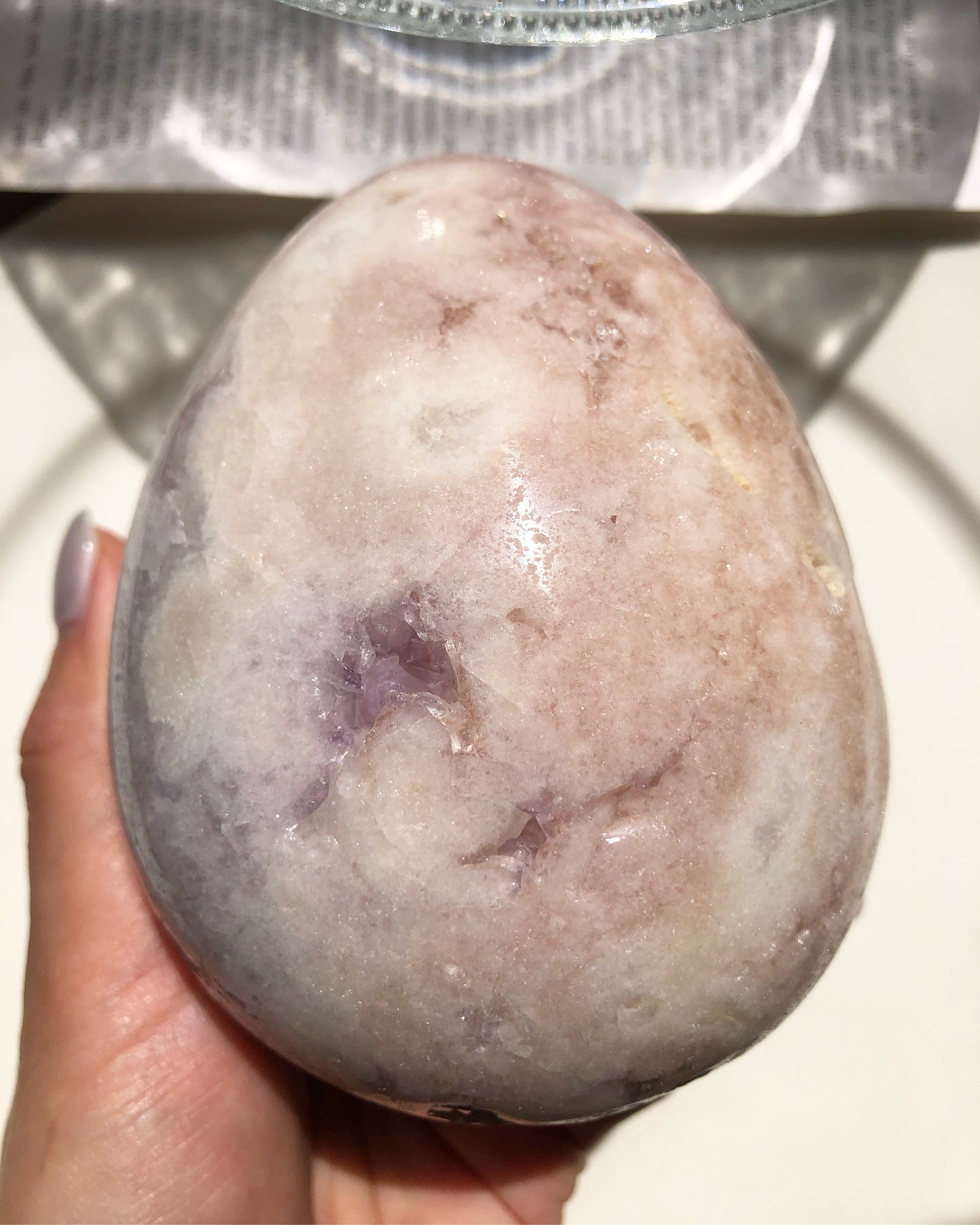 Pink amethyst egg