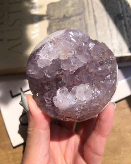 Amethyst × Pink amethyst sphere